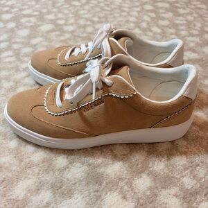 Cole Haan arlowe Tan Suede Sneakers with White Trim